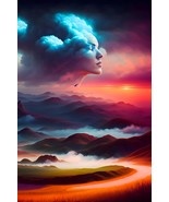 A face made by clouds, Ai art, printable, Digital Download,300 dpi - $3.77