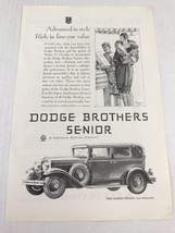 Dodge Bros Senior The Landau Sedan Vtg 1929 Print Ad Lady With Bellhop - £7.48 GBP