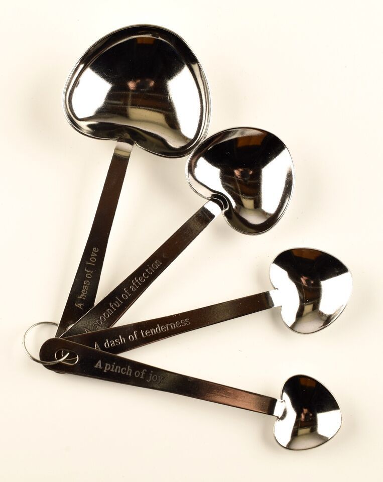 *A Pinch of Joy 4 Heart Shaped Measuring Spoons Set Stainless Steel - $1.93