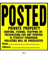 POSTED PRIVATE PROPERTY Sign 11x11&quot; Legal Yellow Thick Sturdy Plastic HY... - $333.98 MXN