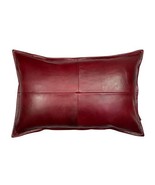 Genuine Lambskin Soft Leather Pillow Cover Maroon Decorative Home Luxury... - $753.10 MXN