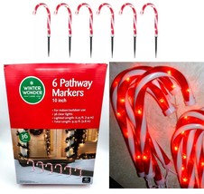 10&quot; Candy Cane Christmas Pathway MARKERS-STRING Lights Winter Wonder Lane 6P Set - £17.96 GBP