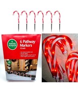 10&quot; CANDY CANE CHRISTMAS PATHWAY MARKERS-STRING LIGHTS Winter Wonder Lan... - £18.29 GBP