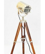 Spot Searchlight Designer Nautical Teak Tripod Table Lamp Home Decor Light - $2,264.79 MXN