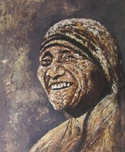 MOTHER TERESA Portrait Art Print 22x18 Catholic Nun Mhiripiri Gallery Signed VTG - £23.48 GBP