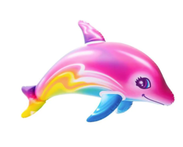 2 PACK 36 INCH RAINBOW DOLPHIN INFLATABLES animal inflate ocean toy blow... - $14.24