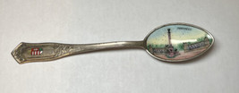Antique Gold Washed 800 Silver &amp; Enameled Budapest Hungary Souvenir Spoon - £39.51 GBP