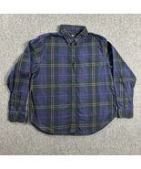 Uniqlo Flannel Top Womens Medium Blue Plaid Lightweight 100% Cotton Adults - €15,37 EUR