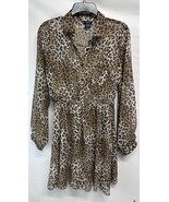 Rue 21 Semi Sheer Animal Print Collared Long Sleeve Dress Size L - $23.97 CAD
