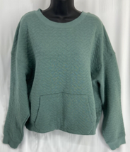 All In Motion Active Size XL Womens Quilted Green Sweater Long Sleeve Ro... - £11.17 GBP