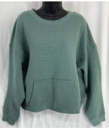All In Motion Active Size XL Womens Quilted Green Sweater Long Sleeve Ro... - £11.25 GBP