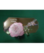 Beautiful Collectible Glass Pink Flower Figure on I LOVE YOU ALWAYS Mirr... - £7.44 GBP