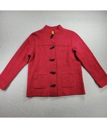 Ruby Rd Womens Jacket Size S Red Wool Patch Pockets Chinese Traditional ... - $22.10