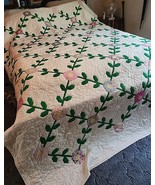 Flower and Vine QUILT HUGE 105X88 - £232.91 GBP