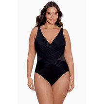 Miraclesuit Plus Size Crossover One Piece Swimsuit Soft Cup Bra Black 20W - £64.41 GBP