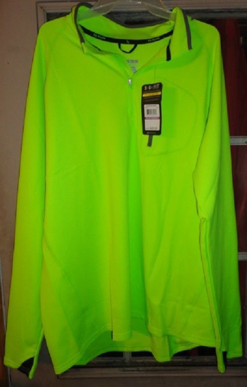 new under armour ua coldgear 1/4 zip thermo run jacket neon 2XL fitted XXL - $85.00