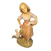 RARE Depose Woman Ducks Geese Figurine 577 Italy 5&quot; Vintage Italian Nati... - $44.91