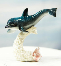 Ebros Ocean Marine Sea Life Bottlenose Dolphin Swimming Over Coral Reef ... - $18.99