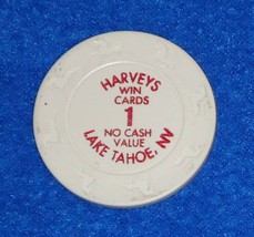 SUPERB UNIQUE USED LAKE TAHOE HARVEY&#39;S RESORT HOTEL CASINO CHIP COLLECTO... - £3.18 GBP