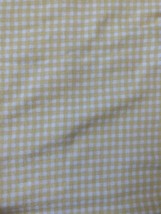 1 1/3 Yard Vintage Double Jersey Knit Fabric Pale Yellow gingham Checks - £18.16 GBP