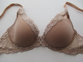 Natori 730023 Feathers Demi Plunge UW Bra Beige 30DDD $68 B400DDD30 - £13.32 GBP