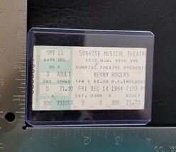 KENNY ROGERS - VINTAGE DECEMBER 14, 1984 MIAMI, FLORIDA CONCERT TICKET STUB - $10.00