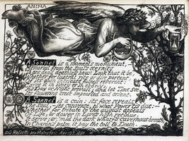 Dante Gabriel Rossetti Anima Sonnet Ange Ceramic Tile Mural Backsplash Medallion - £54.47 GBP+