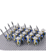 21pcs Castle Blue Lion Knights Spear Infantry Army Set Minifigures Toys - £20.60 GBP