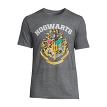 Harry Potter Men&#39;s Hogwarts School&#39;s Crest Graphic T- Shirt Grey Size XL(46/48) - $19.79