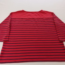 Old Navy 3/4 Sleeve Women's Red & Black Cotton Blend Stripes T-Shirt Size Large image 10