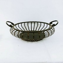 Decorative Metal Basket Curved Design Table Centerpiece Home Decor Accent - £30.04 GBP