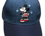 Mickey Mouse USA Flag Patriotic America Denim Jean Hat Cap One Size NEW - $17.71