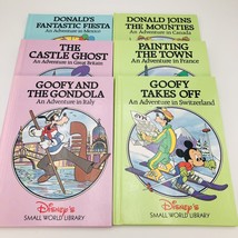 Lot of 6 Disney&#39;s Small World Library Adventures Hardcover Books Mickey Goofy - £7.81 GBP