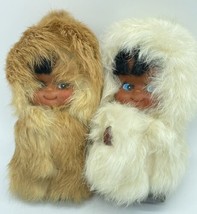 Alaskan Inuit Eskimo Dolls with baby  Real Rabbit Fur and Leather  Adora... - £14.92 GBP