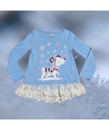 Cynthia Rowley Girl’s L/S Shirt Puppy Snowflake Lace Hem Sequin - XS (4) - $12.59
