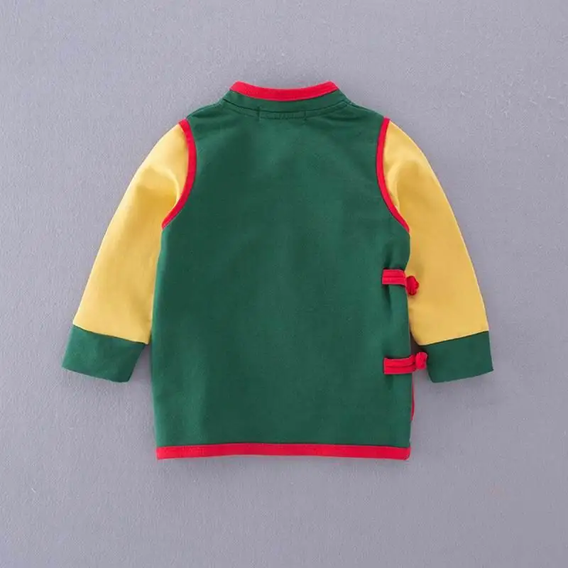 Play 2021 New Baby Boys Girls Coat Green Chinese style Long Sleeve Coat Baby Spr - £48.87 GBP
