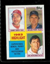 Vintage 1984 Topps Highlight Superstars Baseball Card #6 Bench Perry Yastrzemski - $9.89