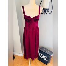 Astr The Label Pleated Bustier Midi Satin Dress, Burgundy, Size Small, NEW - $59.00