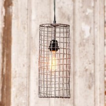 Wire Cylinder Pendant Light in Antique Brown - £59.95 GBP
