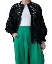 Psophia big lace jacket in BLACK - size L - $298.98