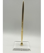 Hortense B Hewitt Lucite Base with Gold Tone Pen - $25.00 CAD
