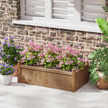 46 x 24 x 16 Inch Rectangular Planter Box with Drainage Holes for Backyard Garde - $91.69