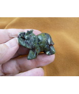 Y-ELE-562 green ELEPHANT gemstone carving gem figurine SAFARI zoo TRUNK ... - $266.28 MXN