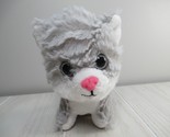 MTY International small plush gray white sitting kitty cat kitten pink n... - $19.79