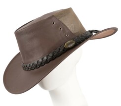 Real Australian Kangaroo Leather hat Made in Australia Crushable Water R... - $69.95