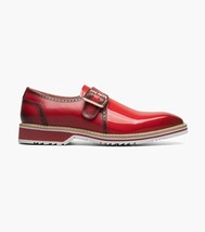 Stacy Adams Bartram Plain Toe Monk Strap Patent Shoes Red 25724-600 image 7