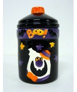 Halloween Boo! Tea Light Candle Holder Vintage 6&quot; Ceramic Decor w/Bats &amp;... - $13.22 CAD