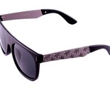 Black &amp; Gunmetal Engraved Metallic Weed Leaf Square Sunglasses - £10.14 GBP