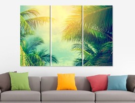 Tropical Canvas Print Palm Trees Print Tropical Decor Palm Leaves Palm Wall Art  - £39.16 GBP
