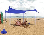 Portable Sun Shelter Abccanopy Beach (10X9 Ft. Blue) For Beach And Campi... - £102.18 GBP
